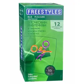 Точкові Freestyles Max Pleasure 12 шт, Кількість в упаковці: 12 шт, Поверхня: Точкові