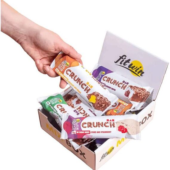 Протеїнові батончики Crunch Bar FitWin ➤ Білка 25% ➤ Вага 50 г ➤ MIX - 16 шт, Смак батончика: MIX - 16 шт, фото 2
