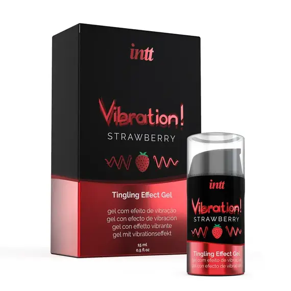 Рідкий вібратор Intt Vibration Strawberry ➤ Інтенсивність відчуттів 3 з 4 ➤ Полуниця ➤ 15 мл, Смак: Полуниця, фото 2